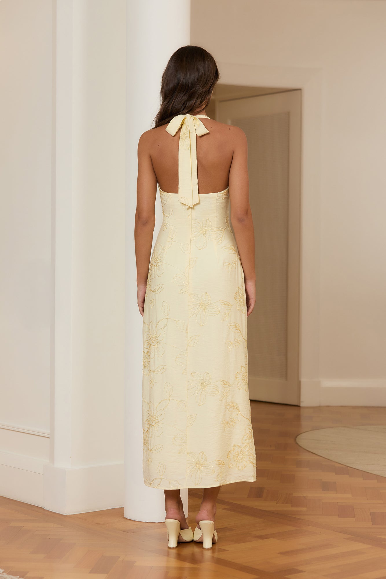 Elysian Halter Maxi Dress Yellow