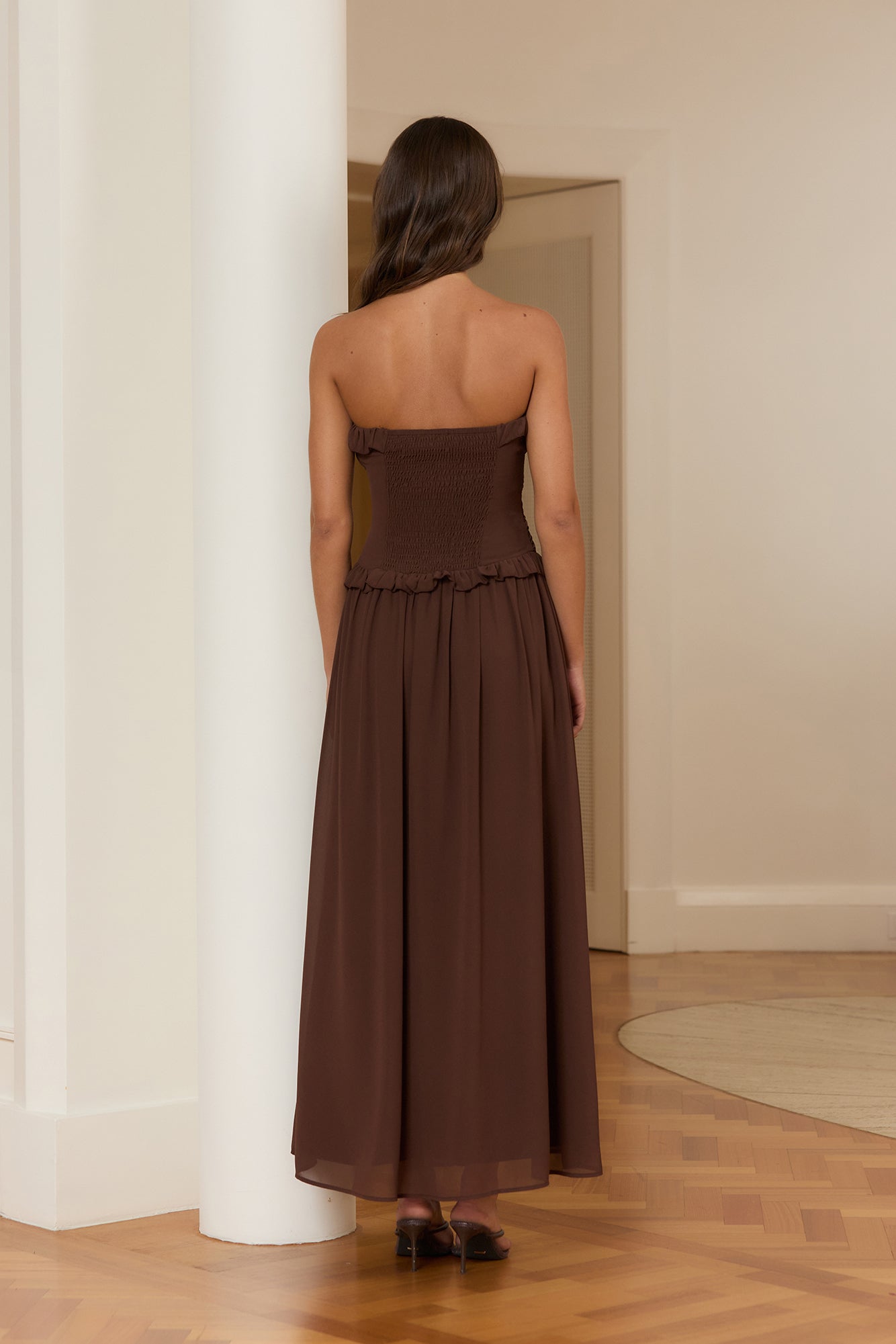 Stars From Ciel Strapless Maxi Dress Brown