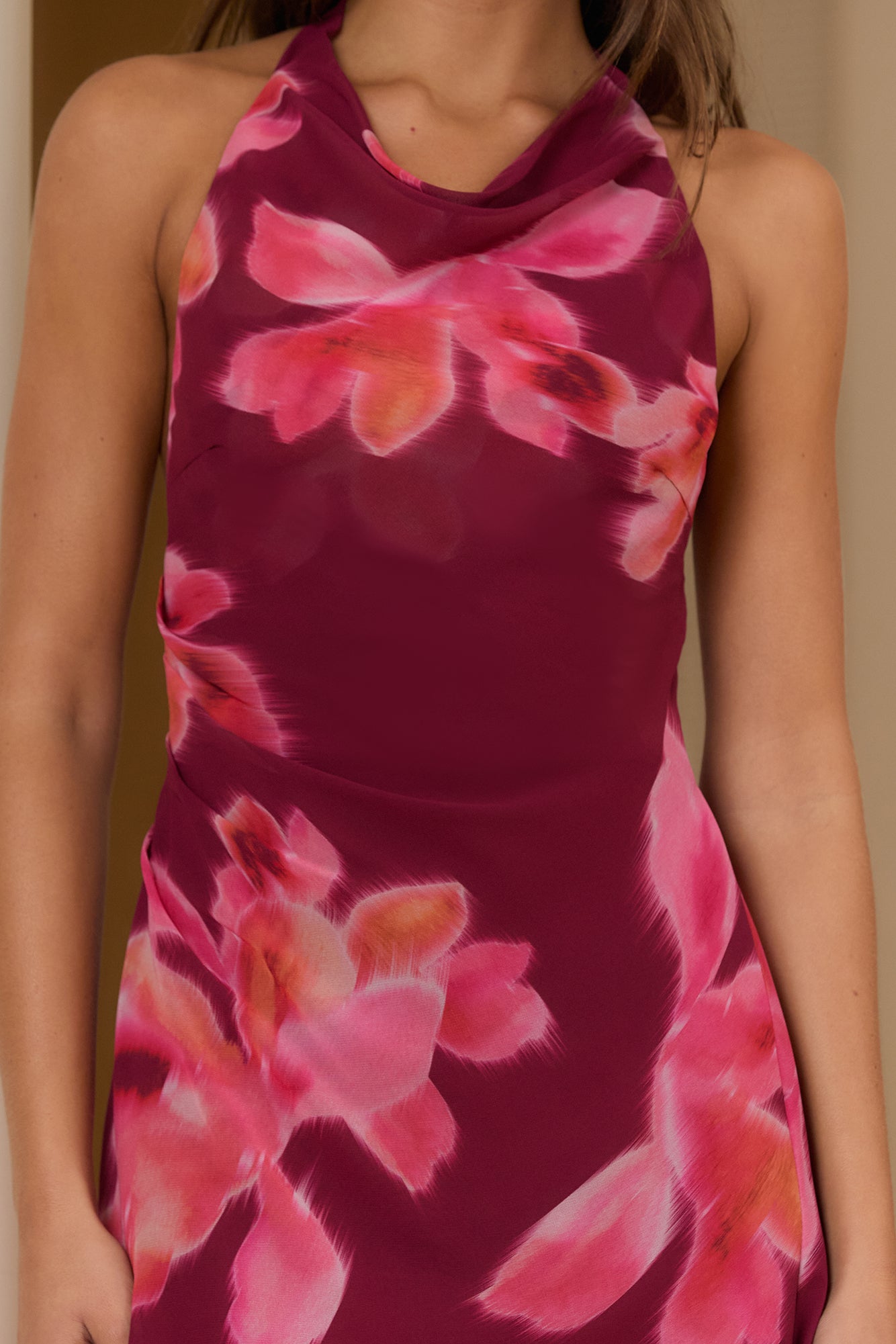 Glow Habit Halter Mini Dress Floral