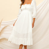 Loved By The Moon Midi Dress White