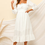 Loved By The Moon Midi Dress White