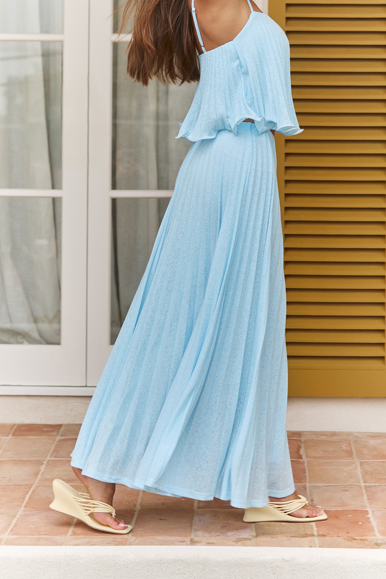 Basking Sunshine Maxi Skirt Blue
