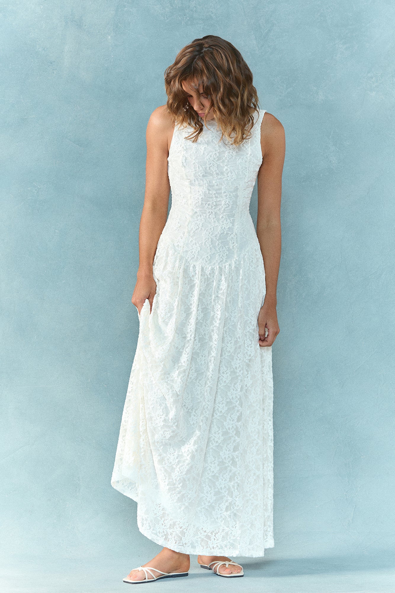 Starwoven Lace Maxi Dress White