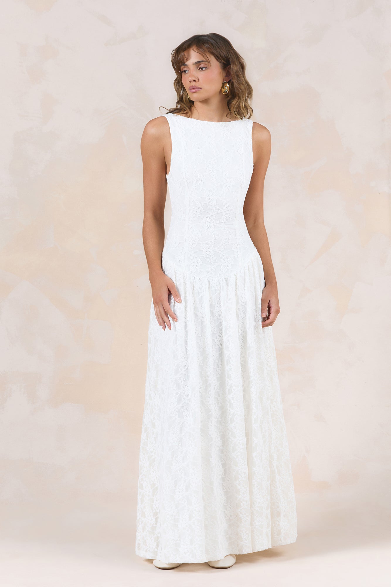 Starwoven Lace Maxi Dress White