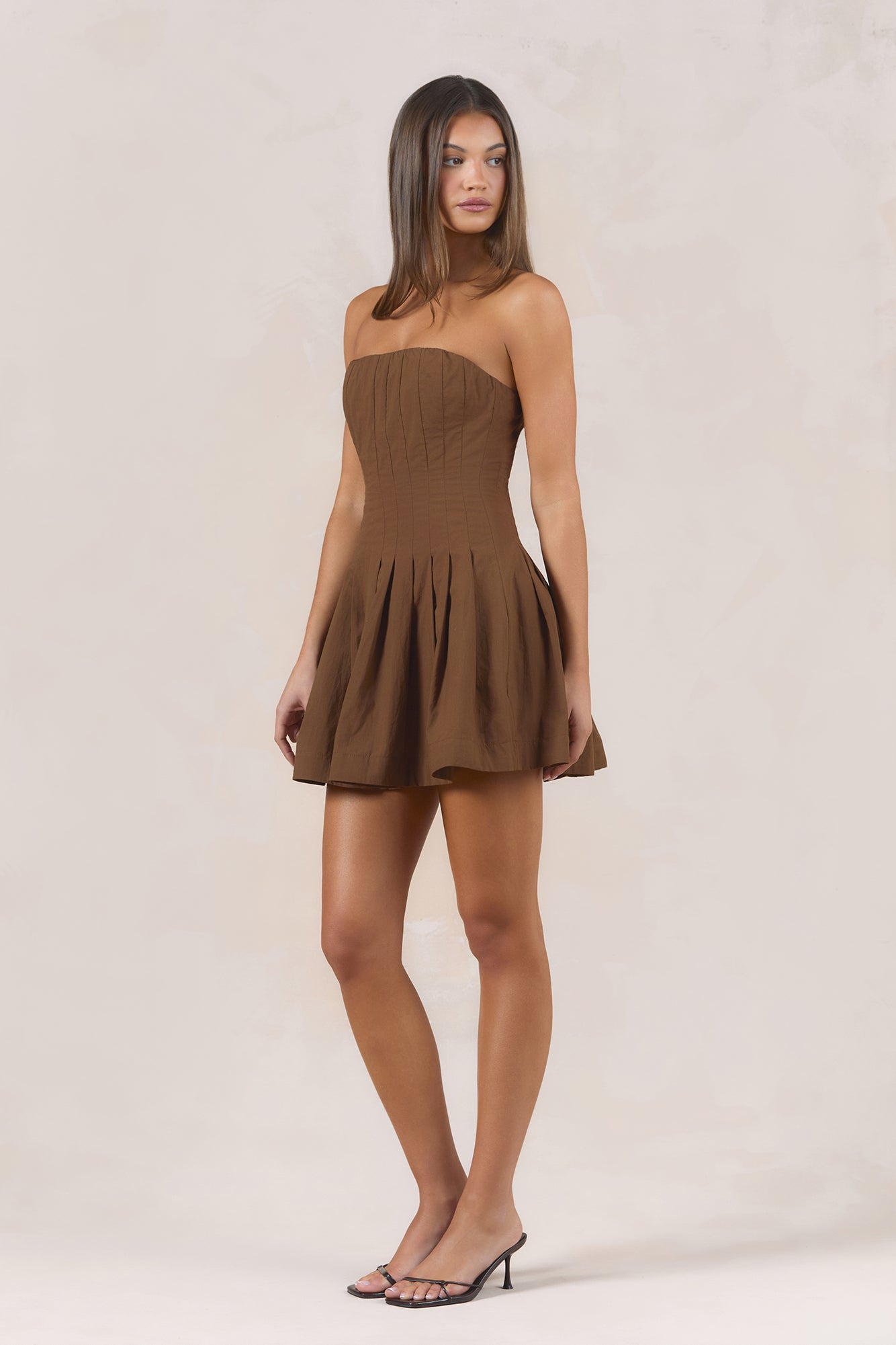 Days Of Romance Strapless Mini Dress Brown