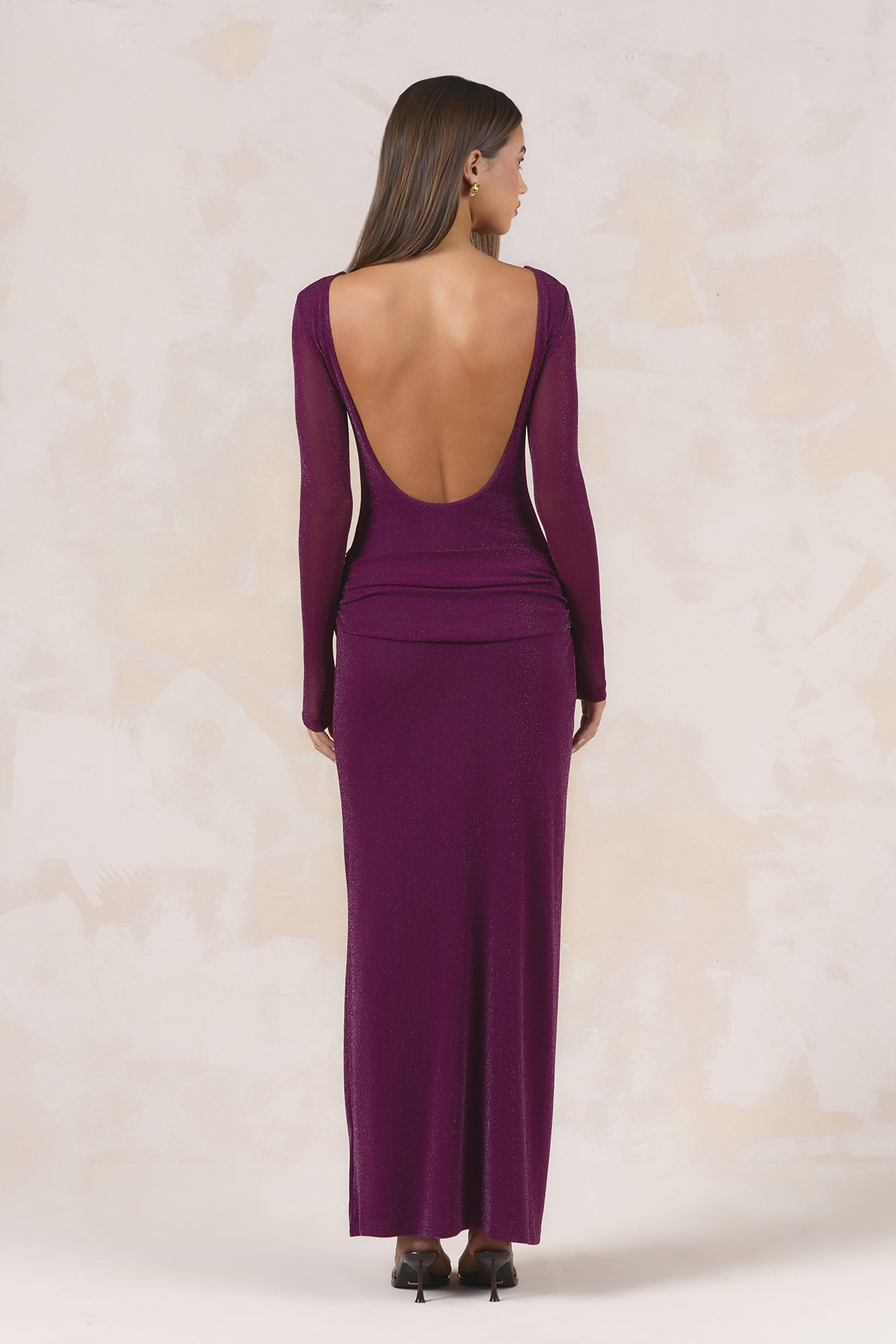 Entrance Is Everything Long Sleeve Maxi Dress Purple
