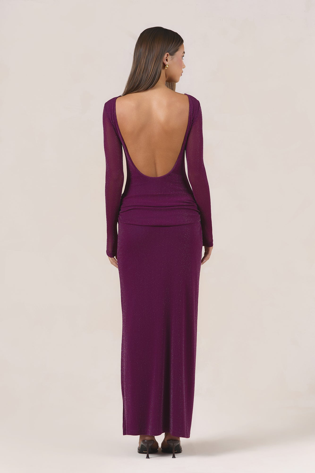 Entrance Is Everything Long Sleeve Maxi Dress Purple