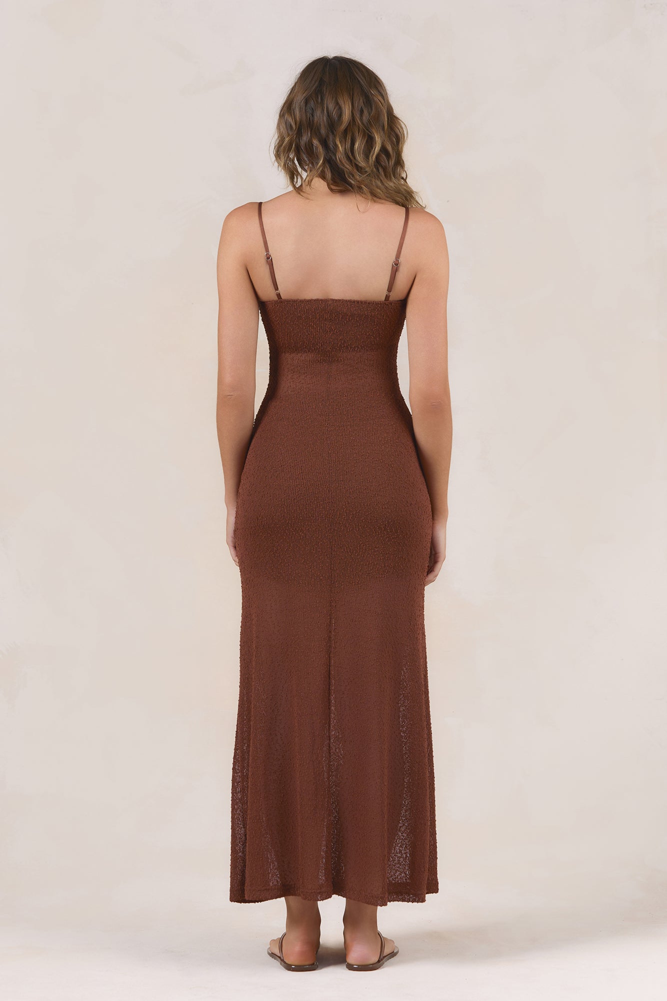 Sunset Coast Knit Maxi Dress Chocolate