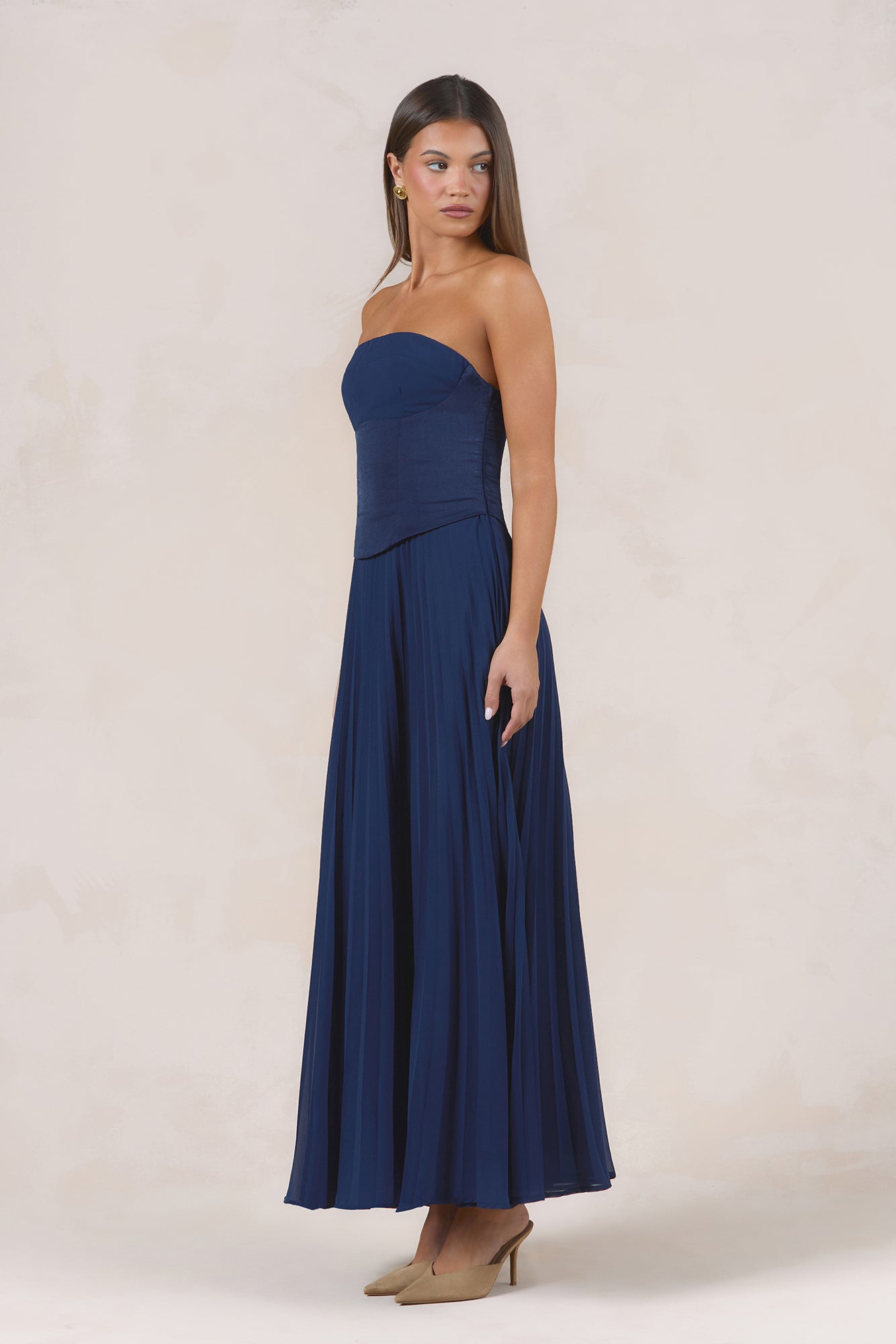 Starlight Symphony Strapless Maxi Dress Navy