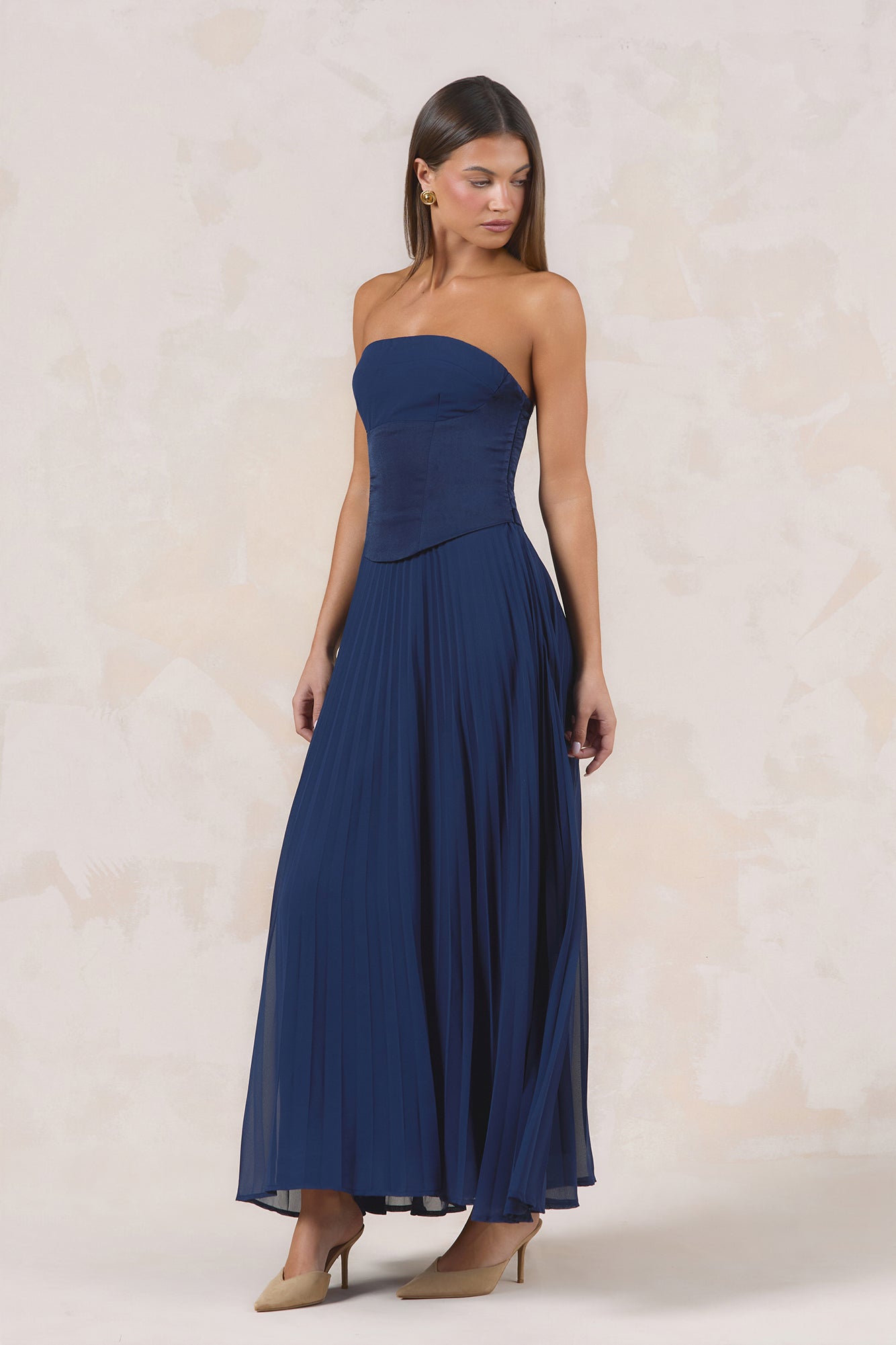 Starlight Symphony Strapless Maxi Dress Navy