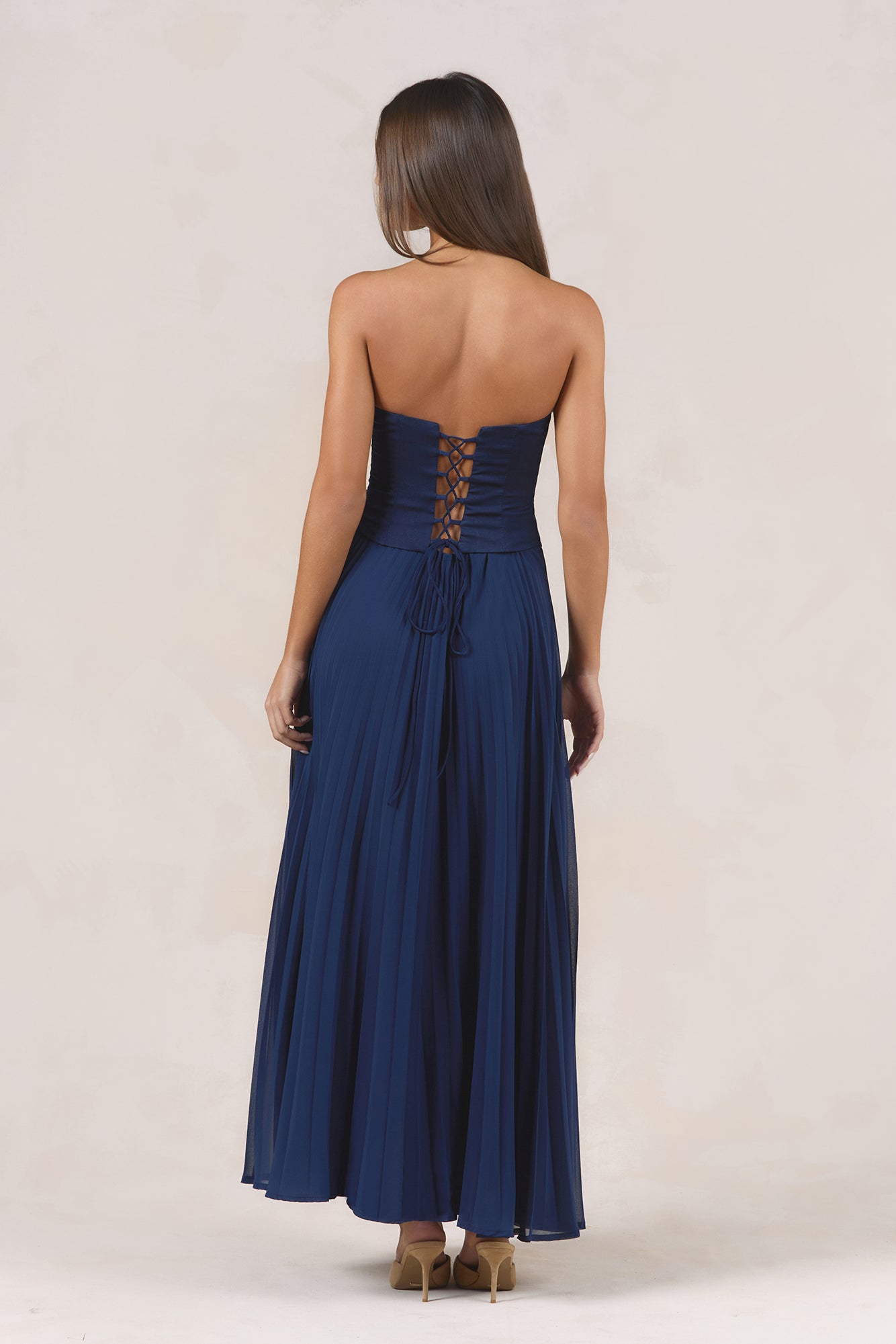 Starlight Symphony Strapless Maxi Dress Navy