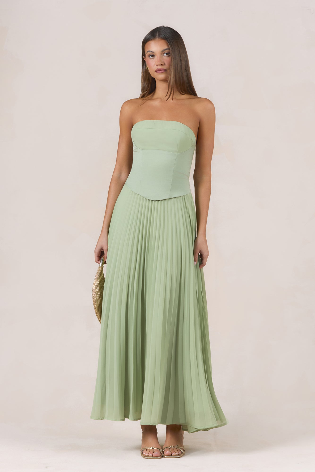 Ophelia Strapless Maxi Dress Sage