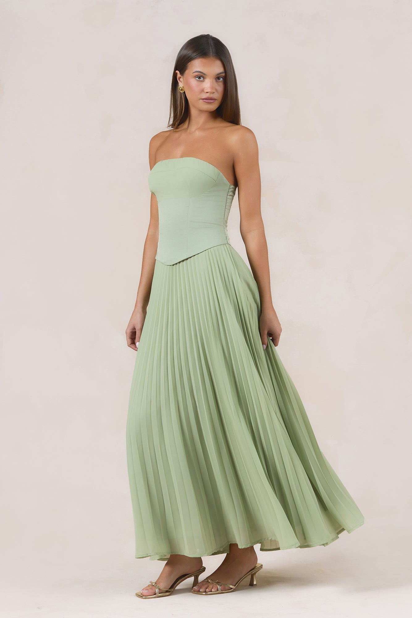 Ophelia Strapless Maxi Dress Sage