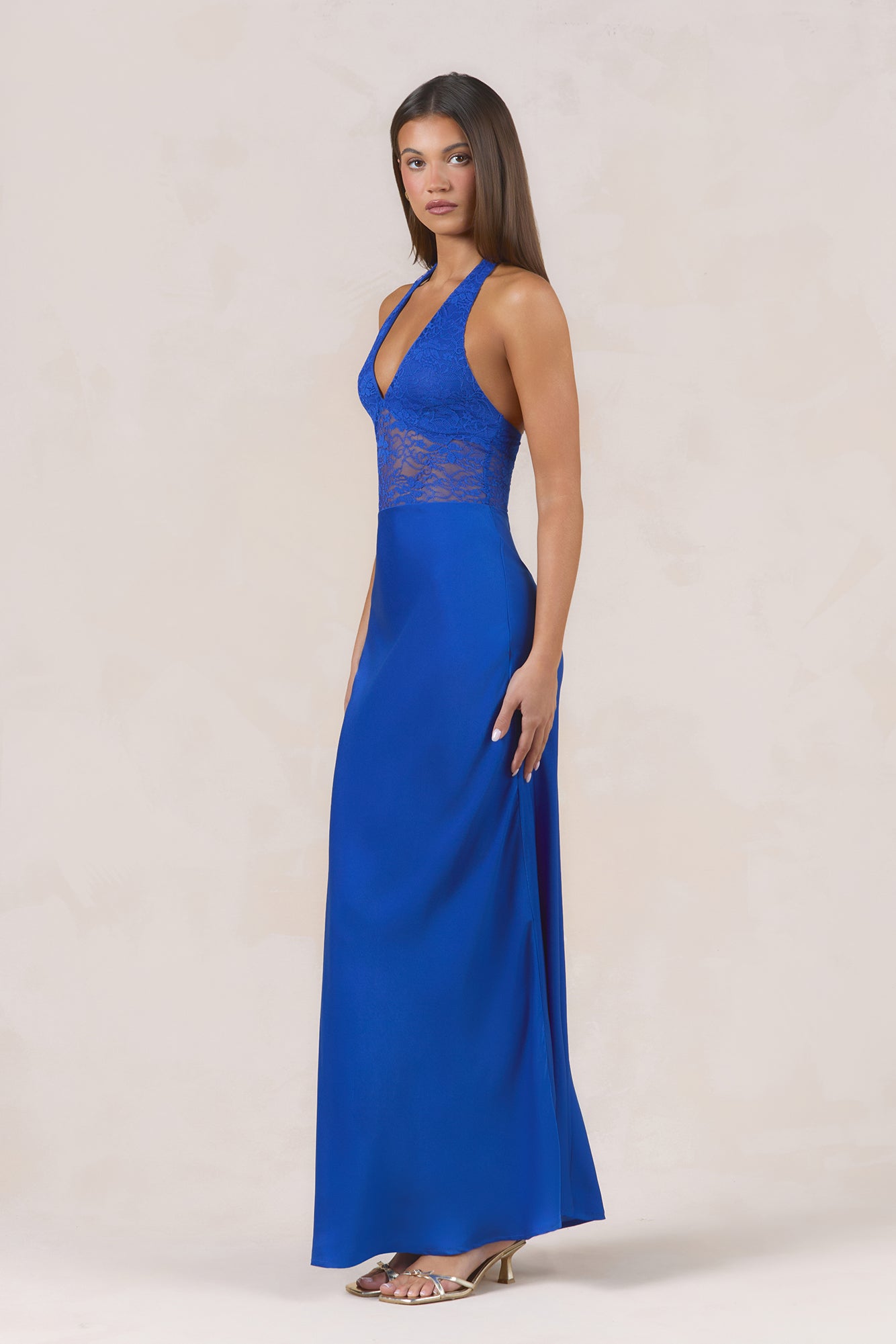 Fated Romance Lace Maxi Dress Blue