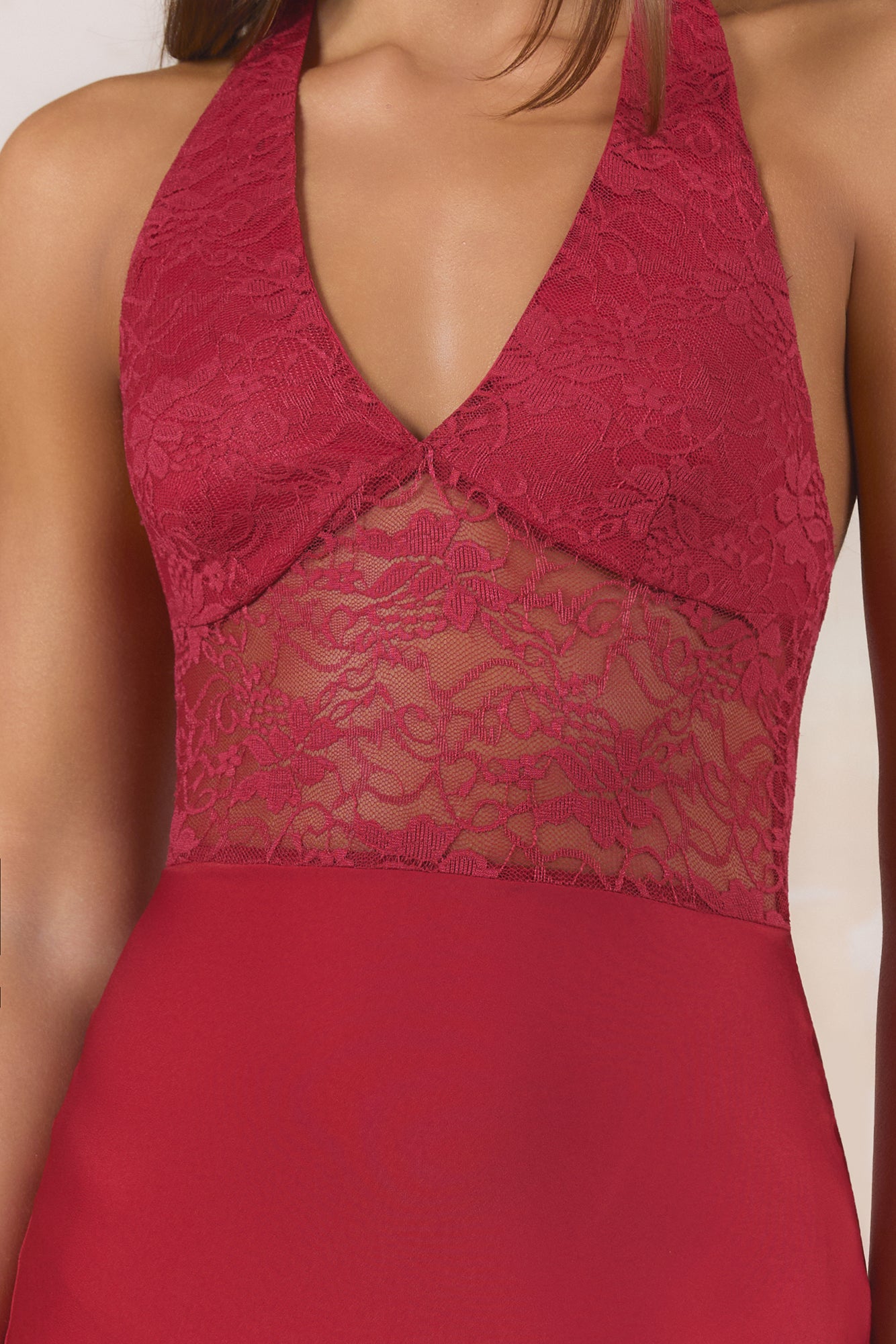 Fated Romance Lace Maxi Dress Red
