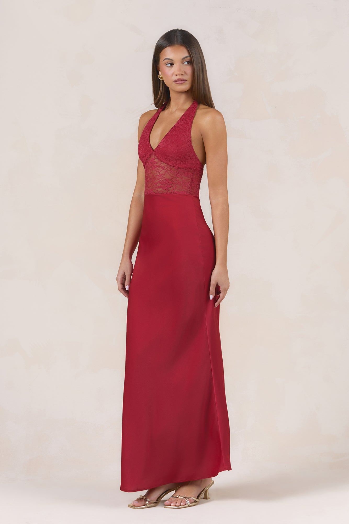 Fated Romance Lace Maxi Dress Red