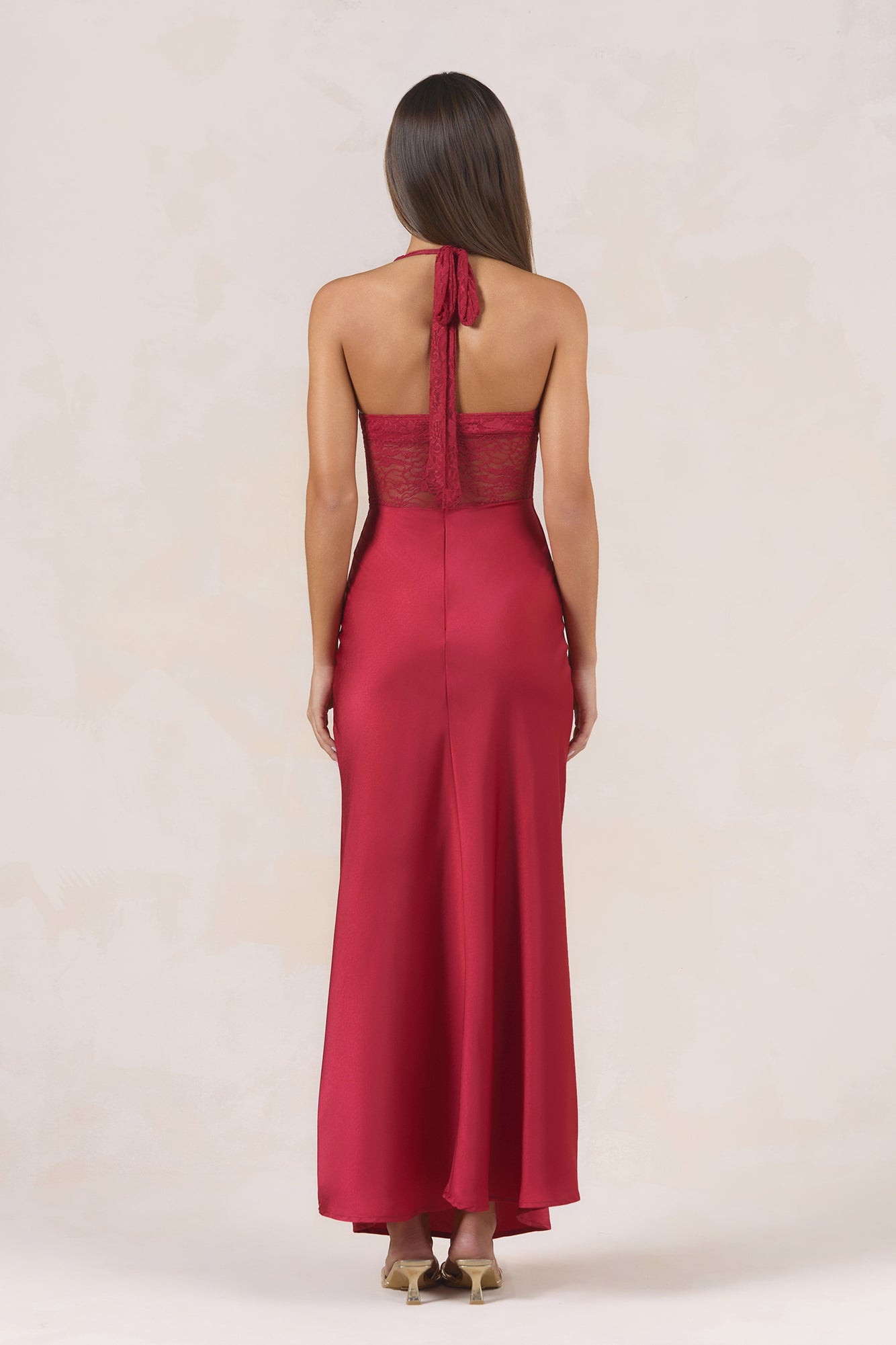 Fated Romance Lace Maxi Dress Red