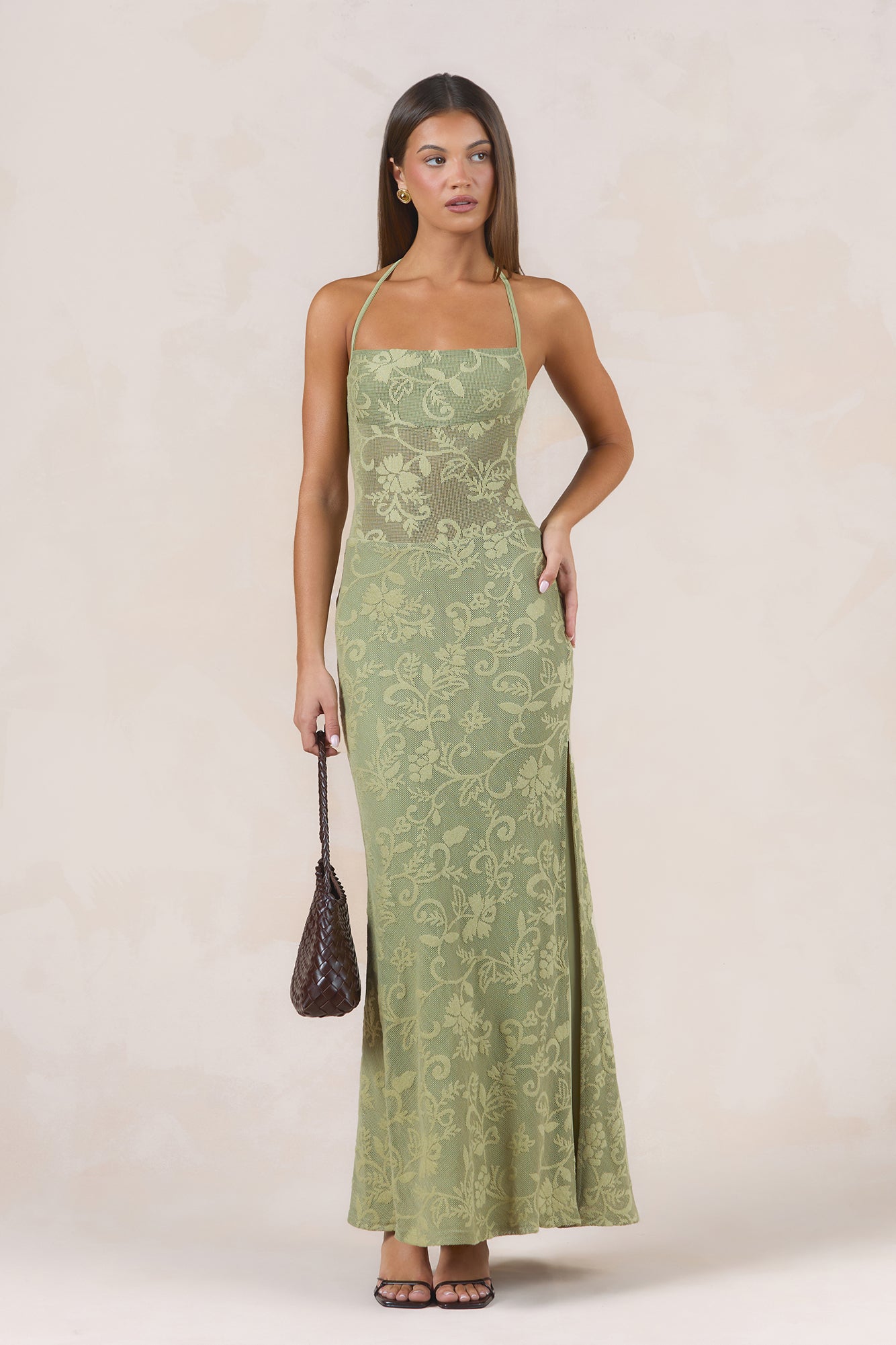 Doll Archive Halter Maxi Dress Sage