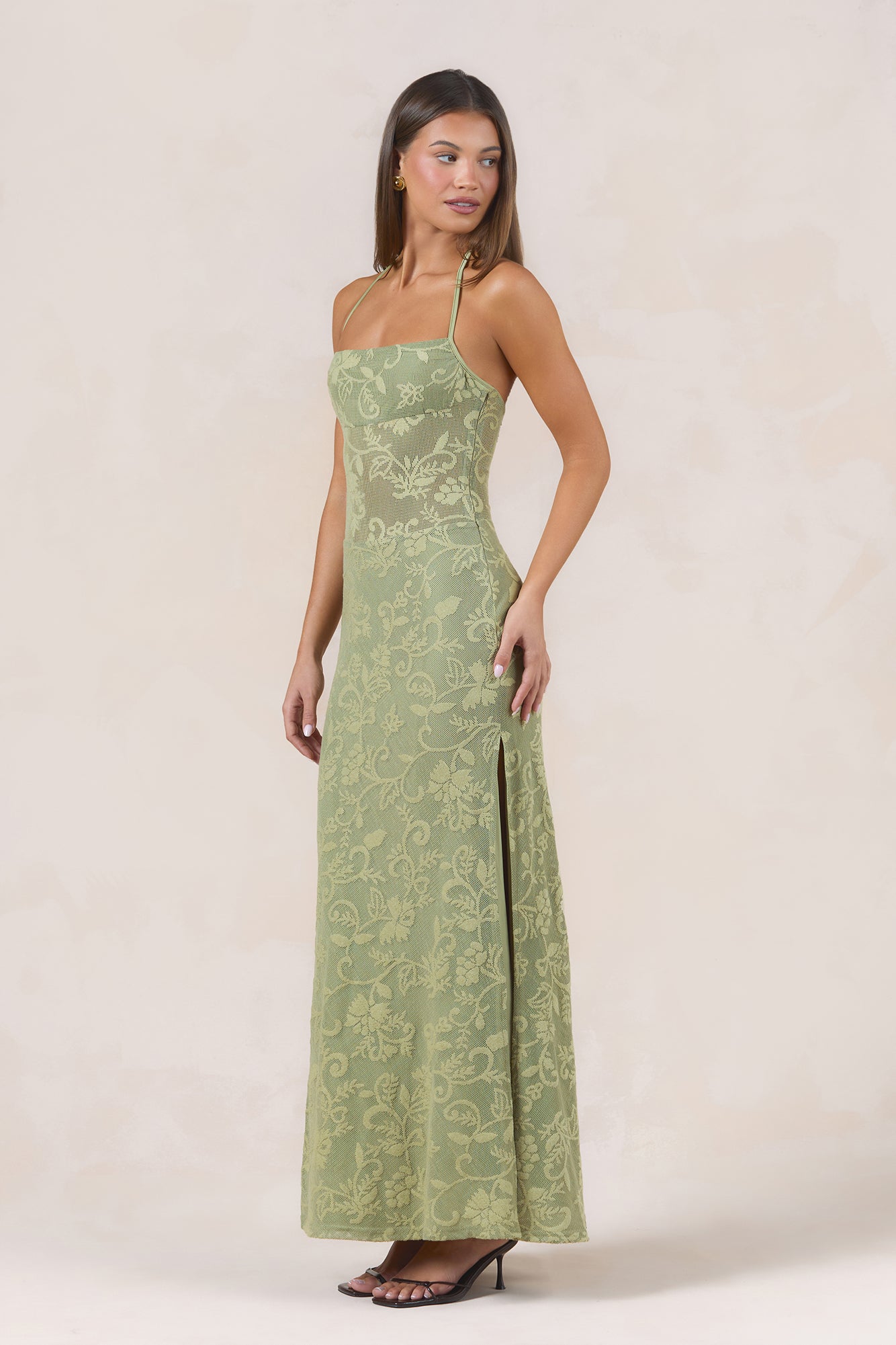 Doll Archive Halter Maxi Dress Sage