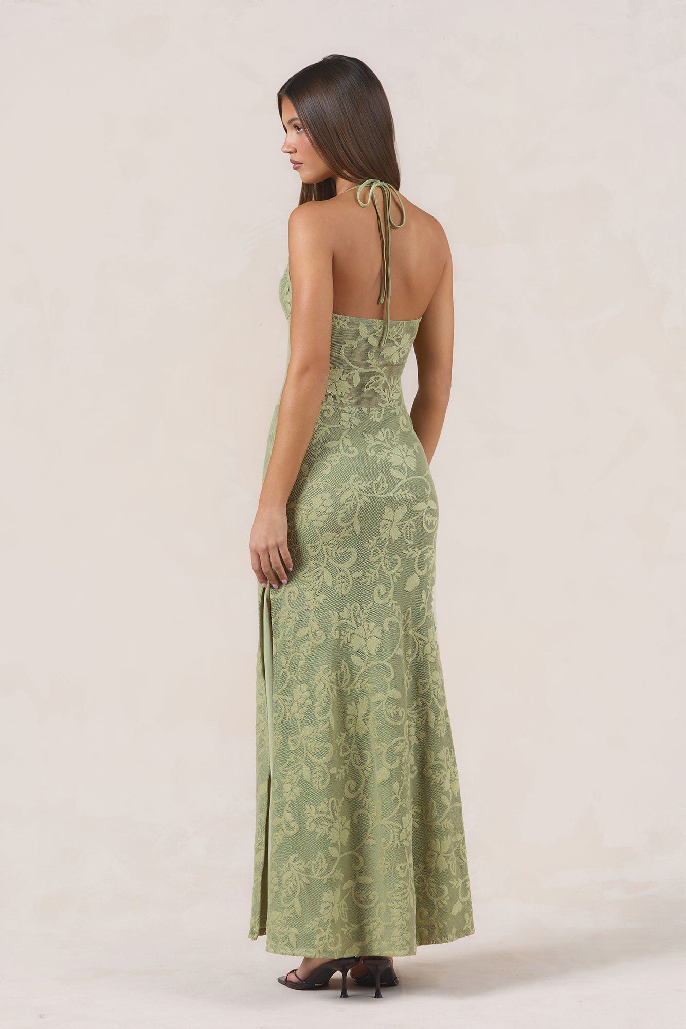 Doll Archive Halter Maxi Dress Sage