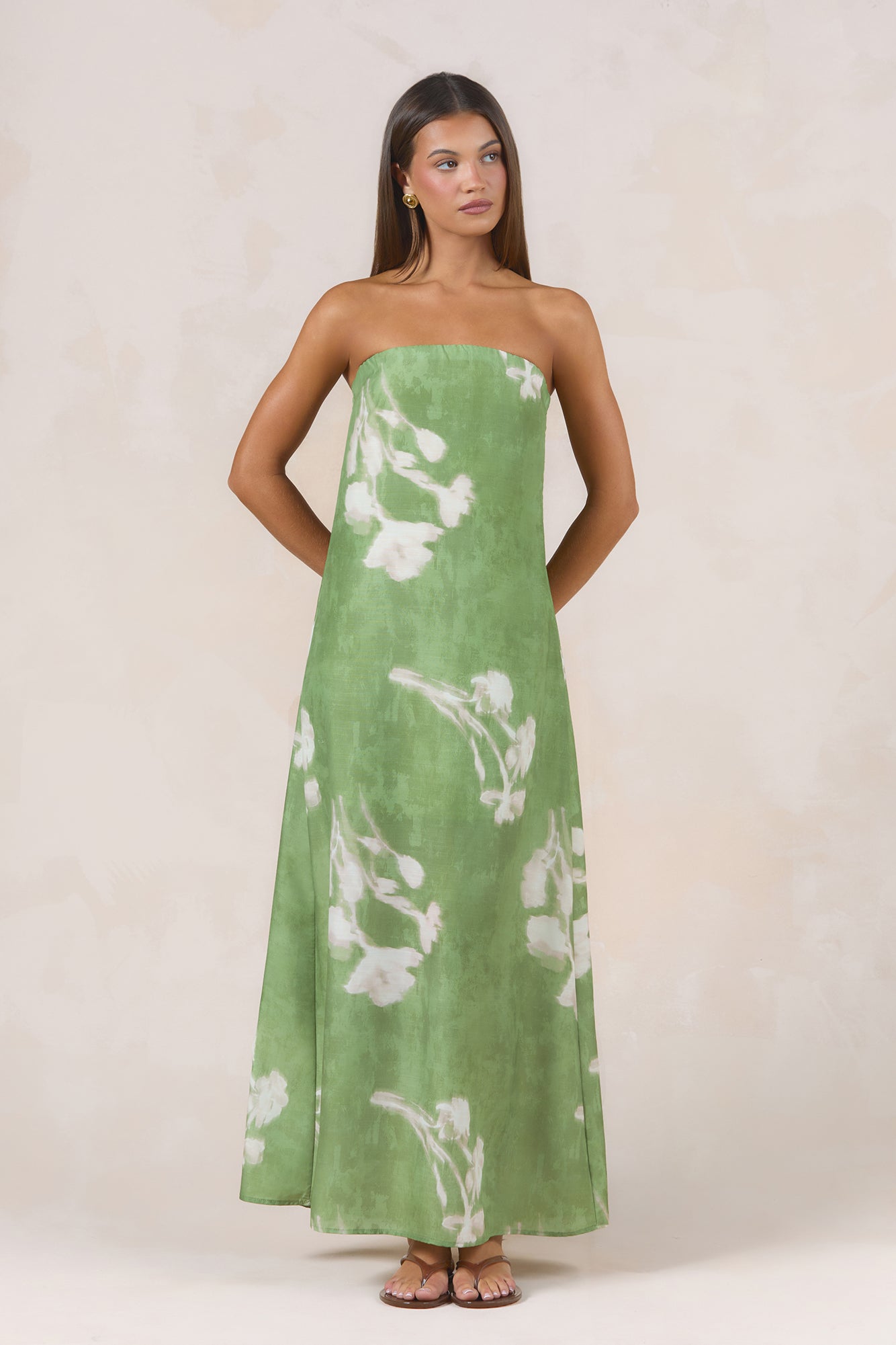 Delicate Flora Maxi Dress Green