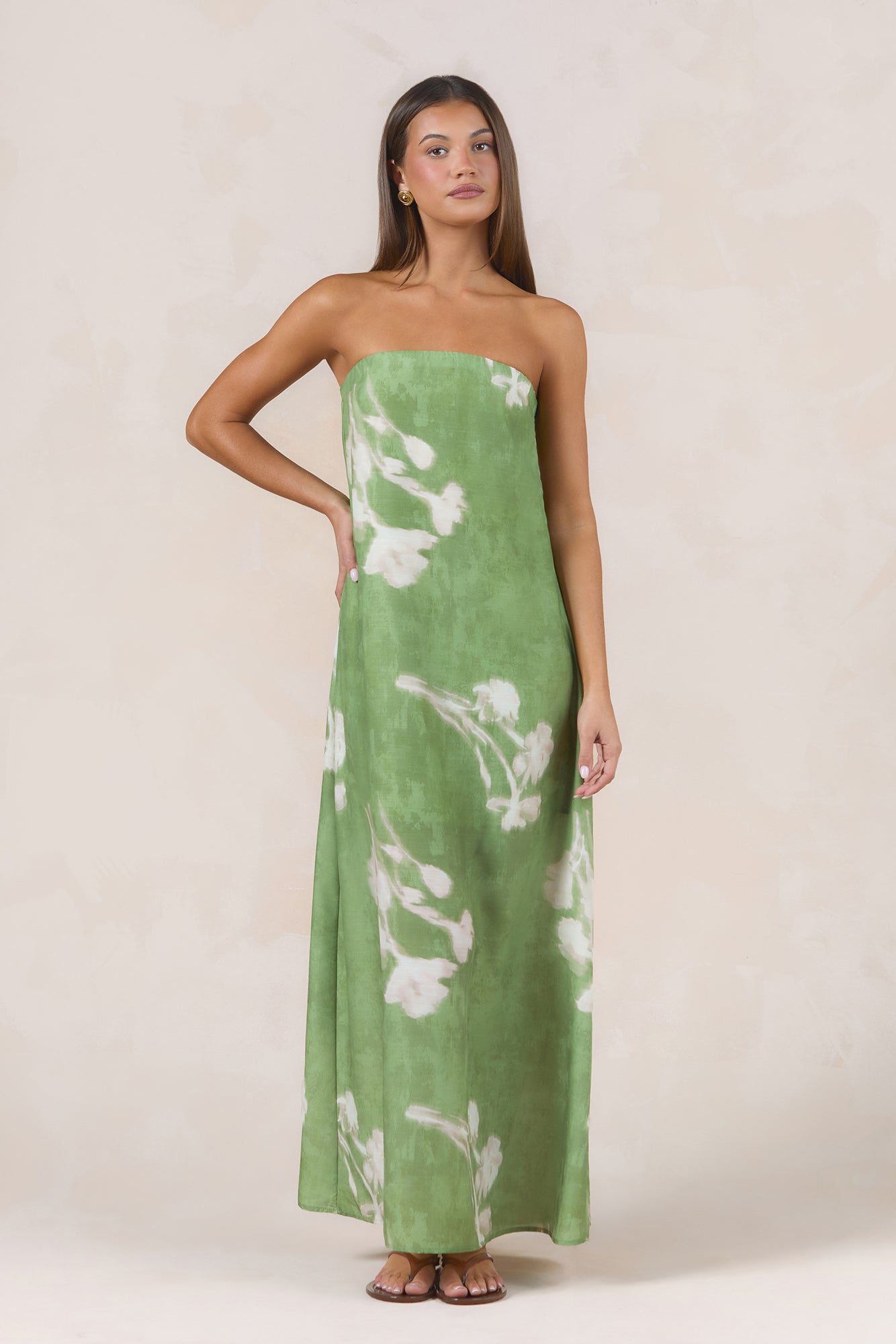 Delicate Flora Maxi Dress Green