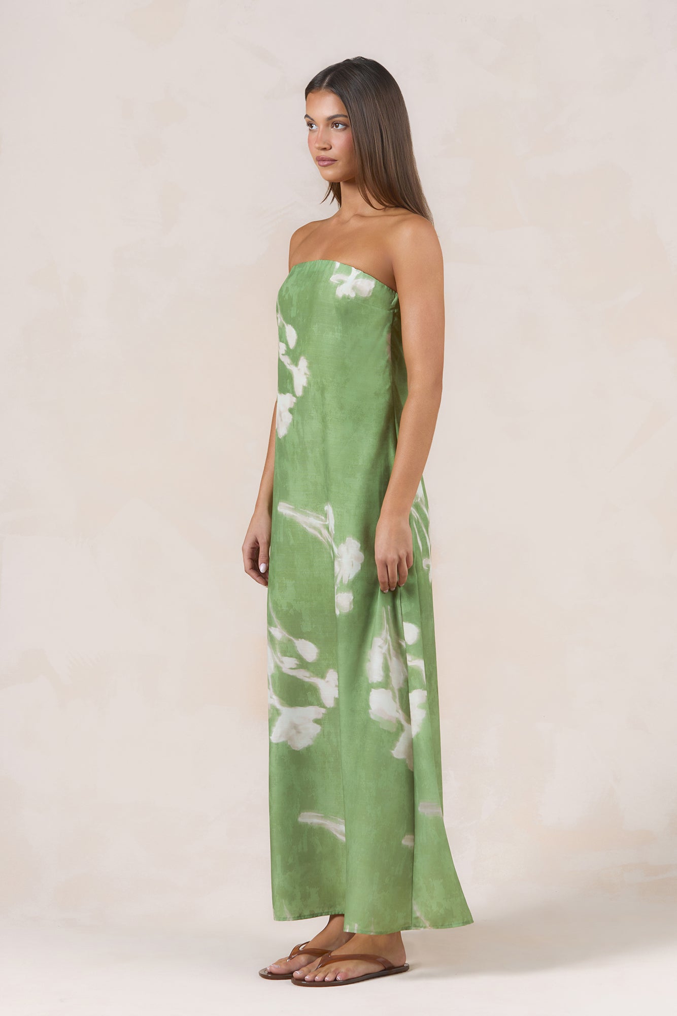 Delicate Flora Maxi Dress Green
