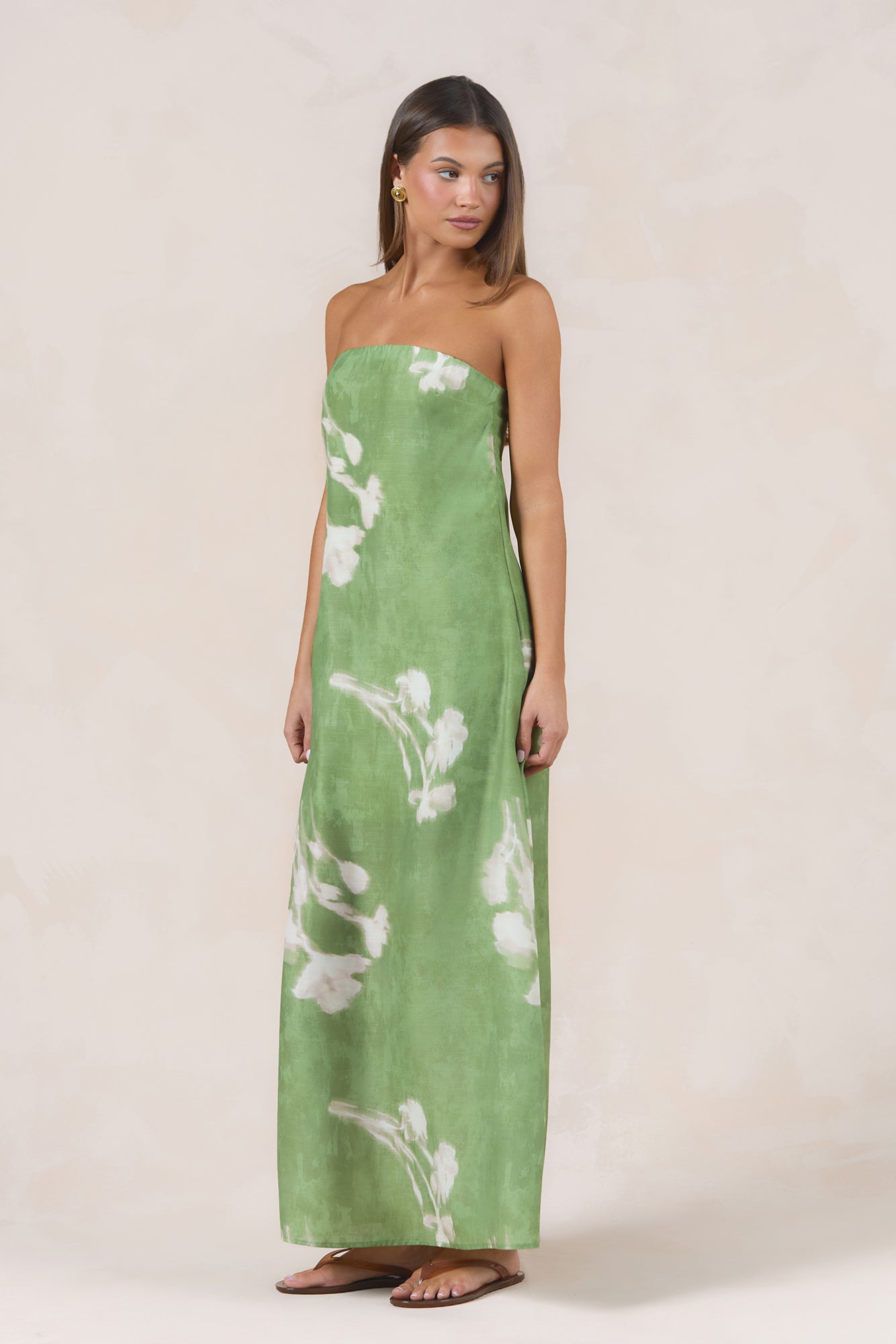 Delicate Flora Maxi Dress Green