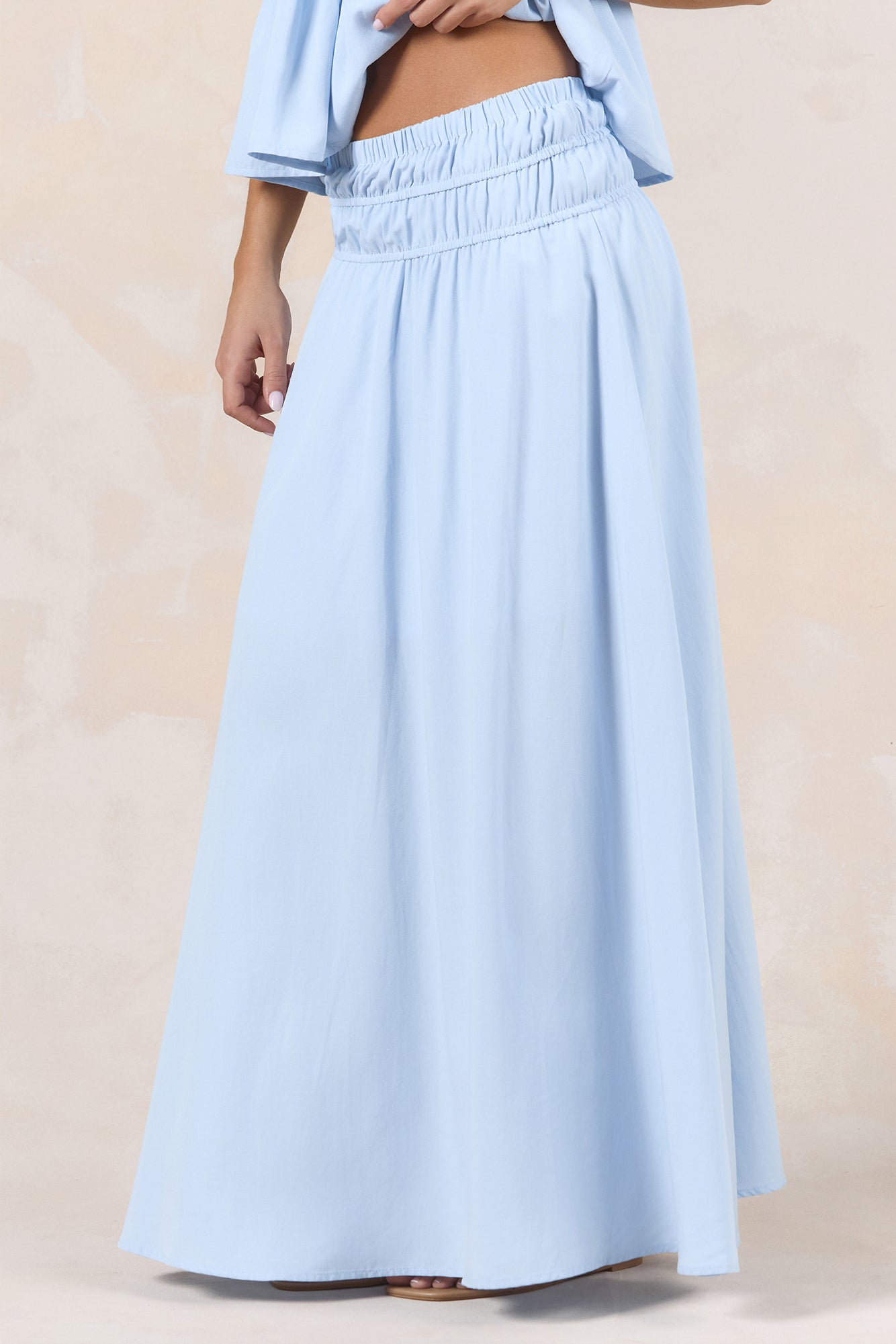 Glass Hearts Maxi Skirt Blue