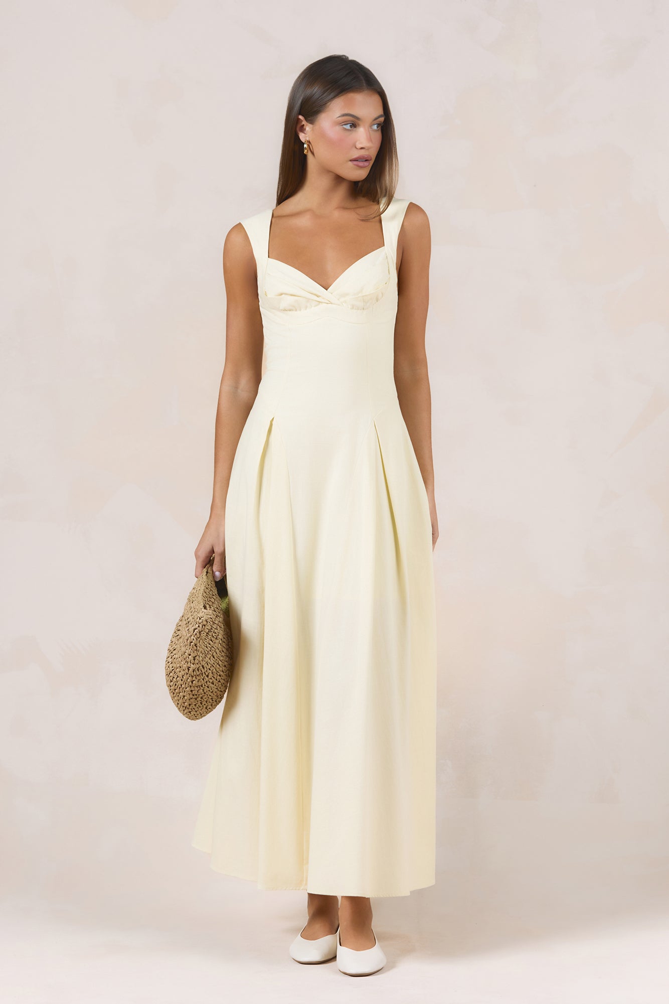 Sand Dune Serenity Midi Dress Yellow