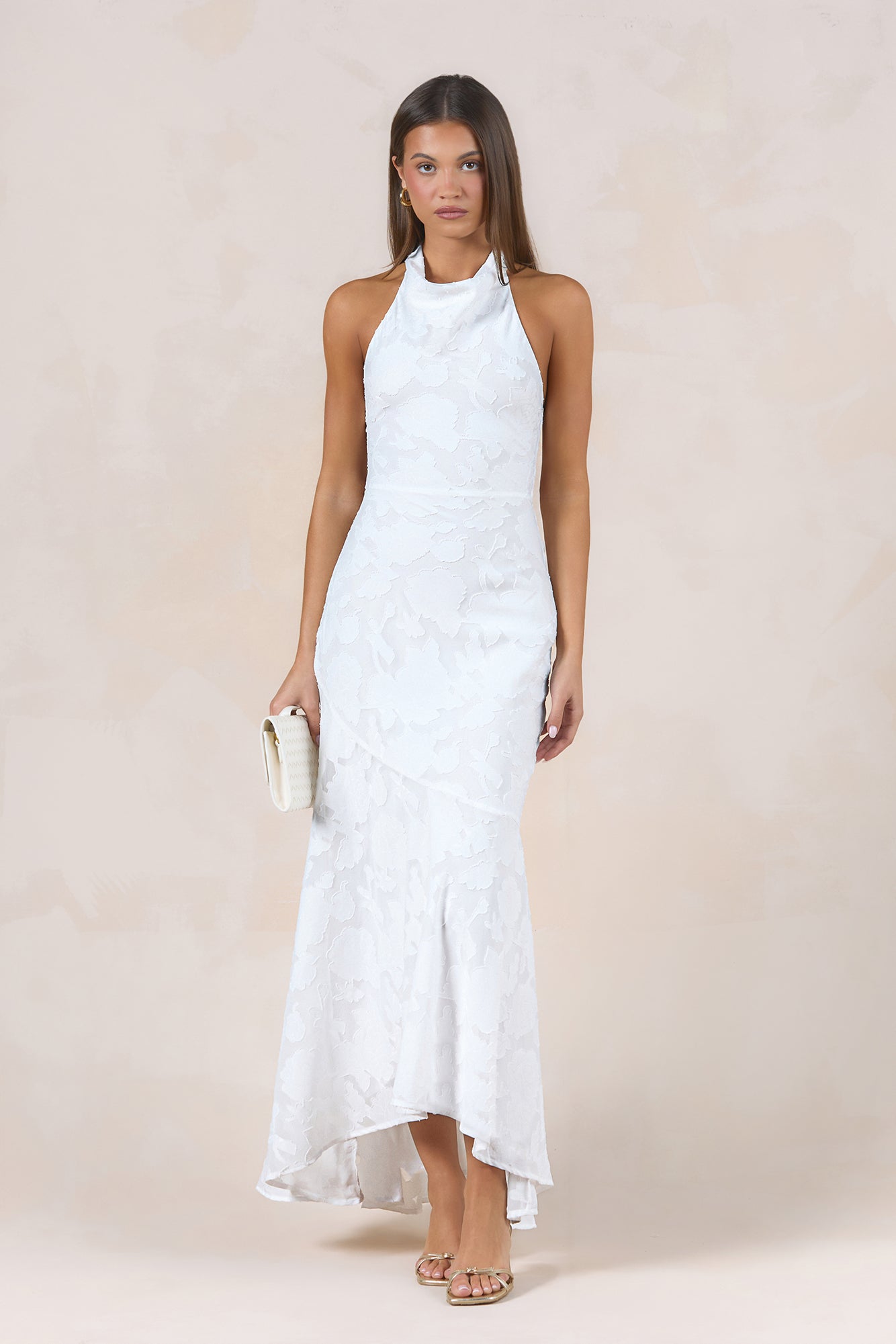 Letters Of Love Halter Maxi Dress White
