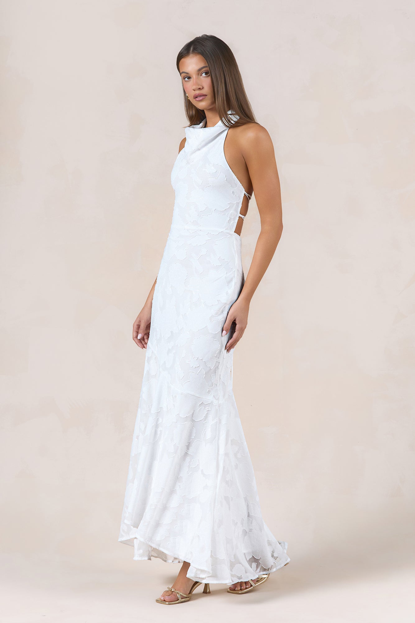 Letters Of Love Halter Maxi Dress White