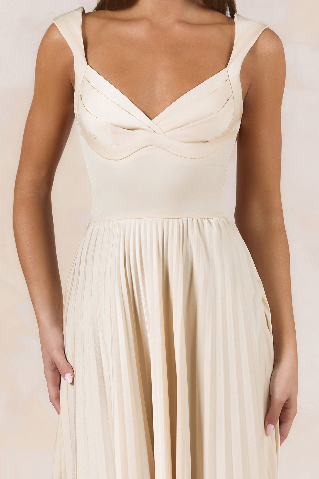 Song Of The Sky Plisse Maxi Dress Champagne
