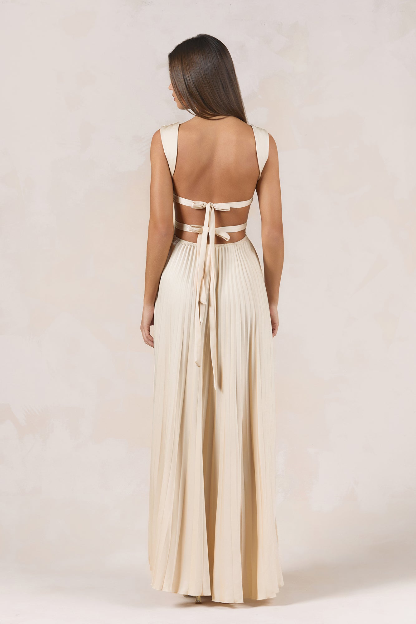 Song Of The Sky Plisse Maxi Dress Champagne
