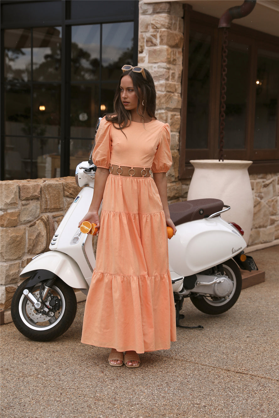 CHARLIE HOLIDAY Andrea Maxi Dress Apricot Orange | Fortunate One CHARLIE HOLIDAY Andrea Maxi Dress Apricot Orange | Fortunate One