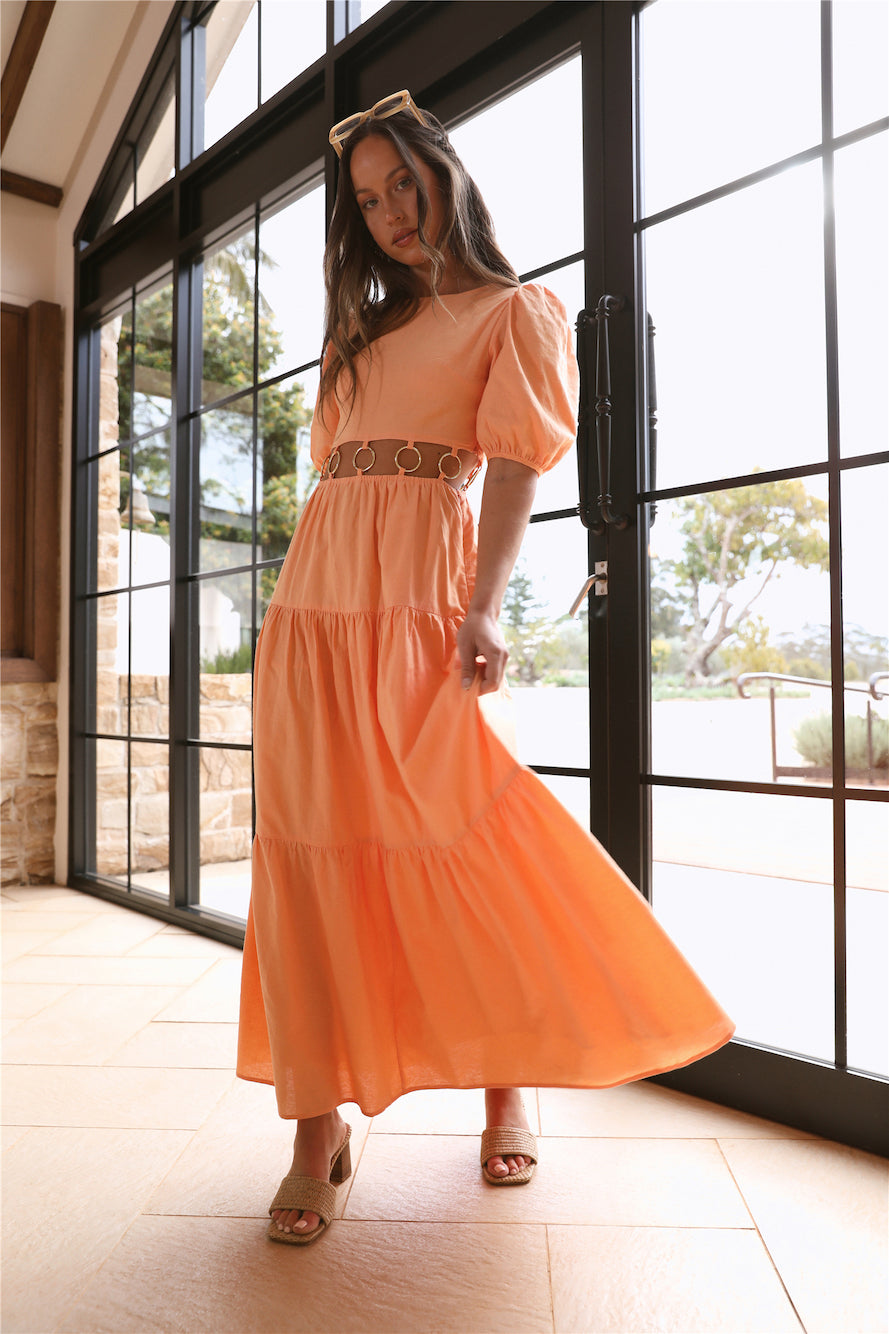 CHARLIE HOLIDAY Andrea Maxi Dress Apricot Orange | Fortunate One CHARLIE HOLIDAY Andrea Maxi Dress Apricot Orange | Fortunate One