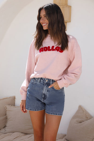 ROLLA'S Bubble Logo Slouch Sweater Peony