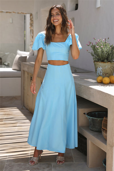 Cool And Calm Maxi Skirt Blue