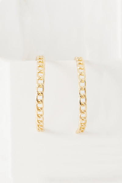 Chained To Paradise Hoop Earrings Gold