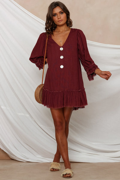 Chaumon Dress Maroon