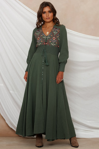 Soul Searcher Maxi Dress Green