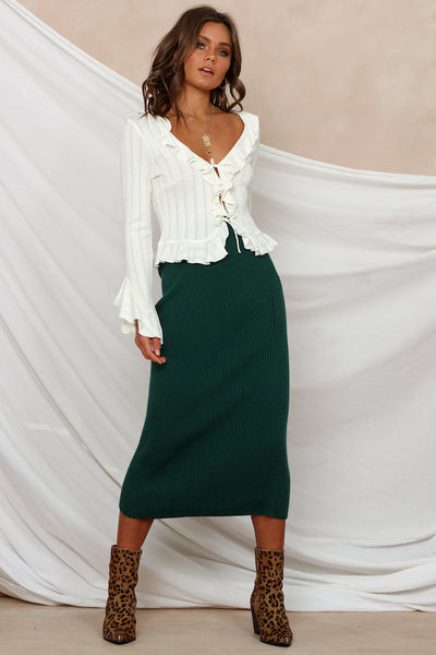 Wild And Free Midi Skirt Forest Green