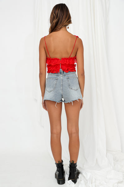 Deep Darkness Crop Top Red