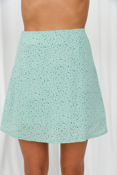 Cloudy Eyes Mini Skirt Green