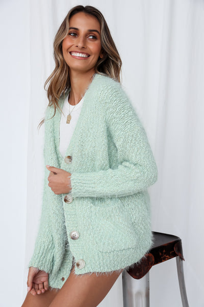 Roman Towns Knit Cardigan Mint