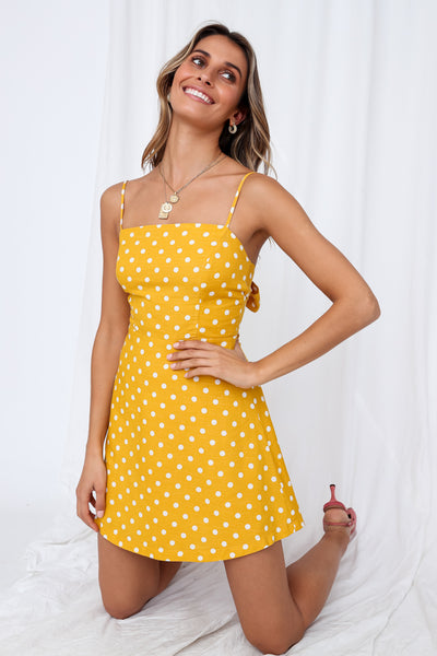 French Muse Dress Mustard White