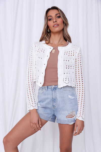 Catch The Breeze Knit Cardigan Ivory