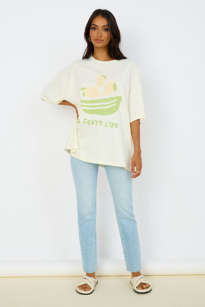 GIRL AND THE SUN Zesty Life Tee Cream