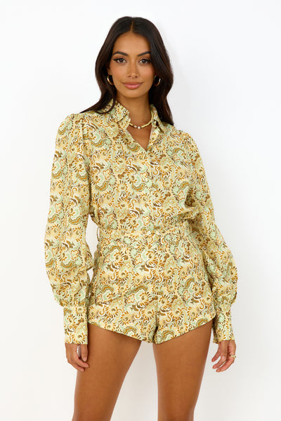 CHARLIE HOLIDAY Harper Shirt Forest Paisly