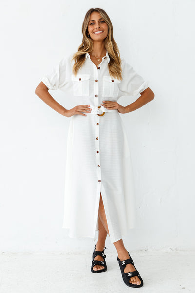 First Morning Flight Maxi Dress White